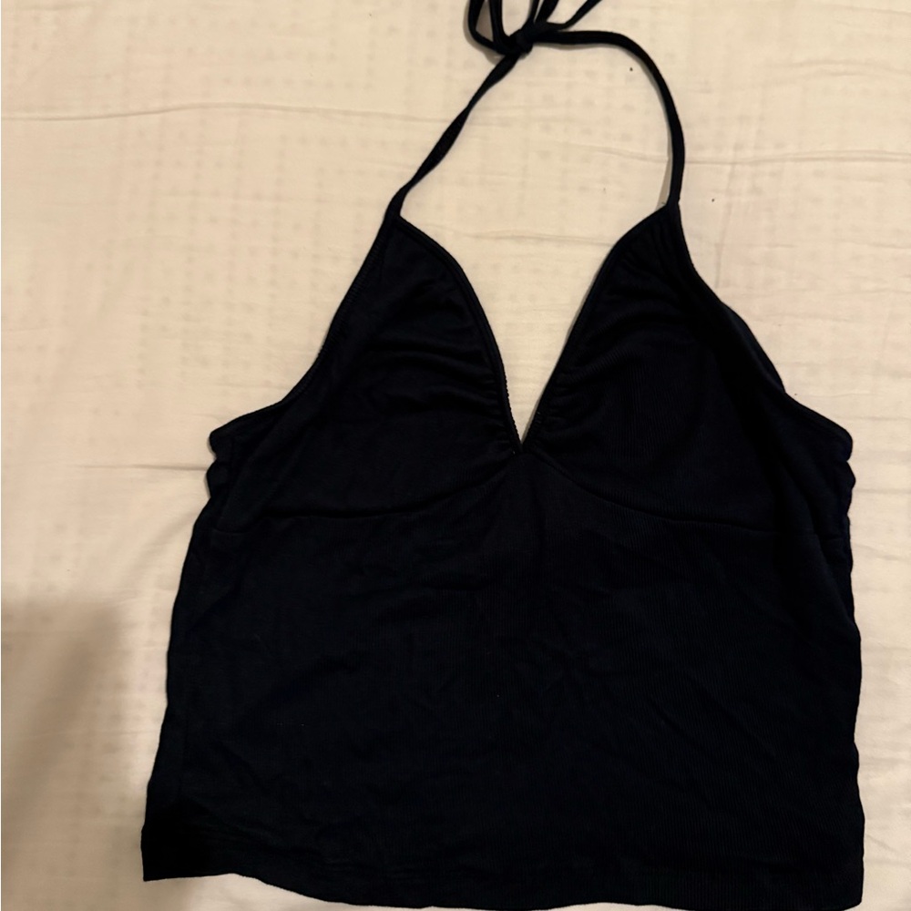Black Halter Neck Top aritzia